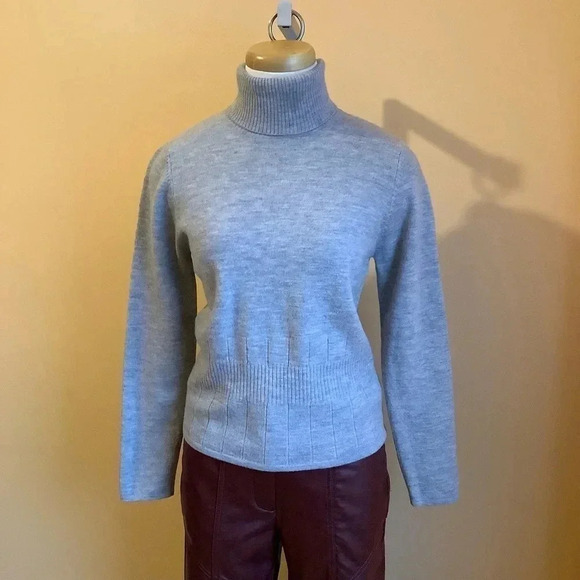 MERCER & MADISON Gray Merino Wool Knit Turtleneck Size M - Picture 2 of 12